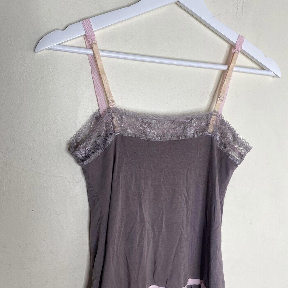 Victorias Secret Y2k Mauve Lace Pink Tie Mini Dress Lingerie Slip Size XS Ballet - Picture 10 of 12